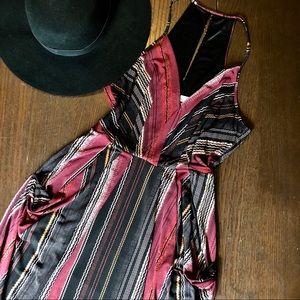NWT Stunning striped midi maxi dress with pockets